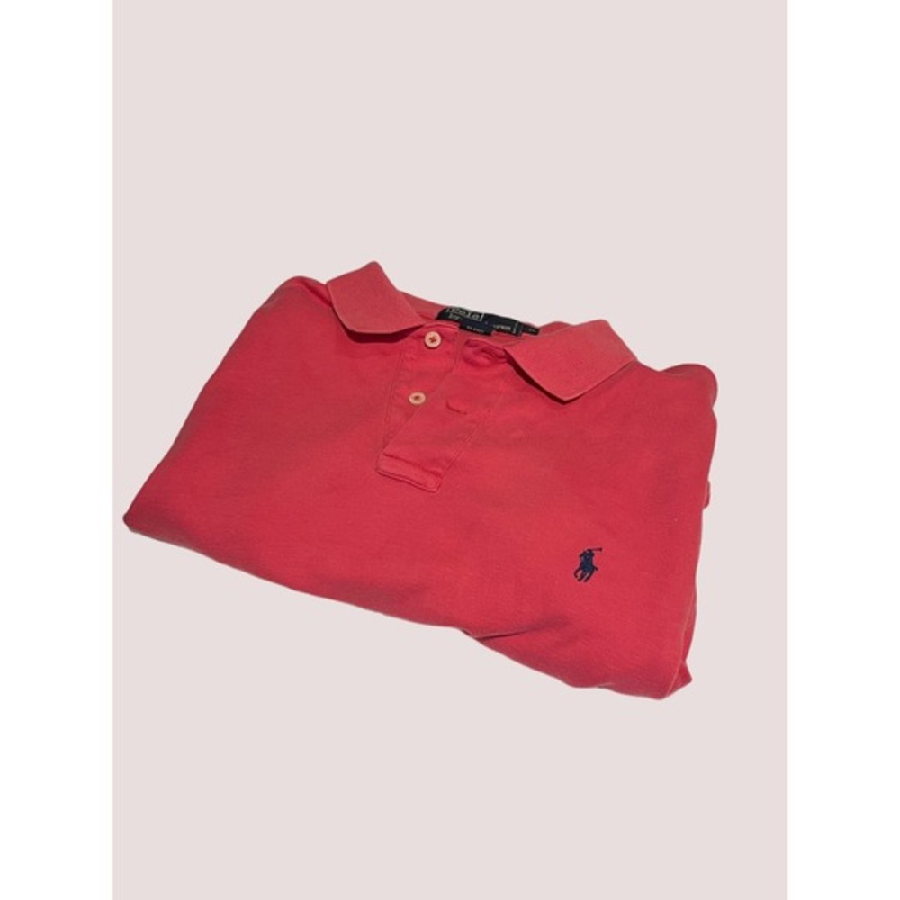 Polo Ralph Lauren‎ Vintage Polo Shirt Size L Large Pink Short Sleeve Cotton- EUC